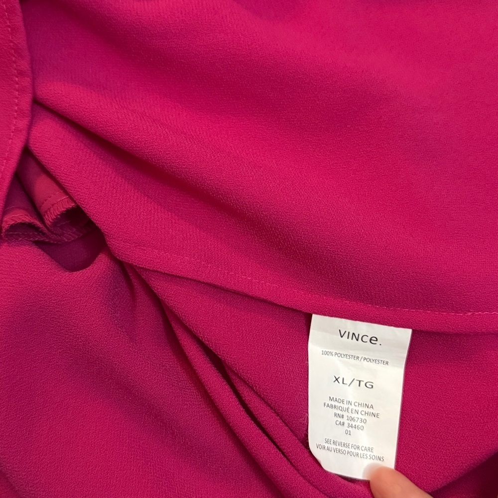 Vince Fuchsia Midi Sleeveless Dress Size XL - Picture 7 of 8